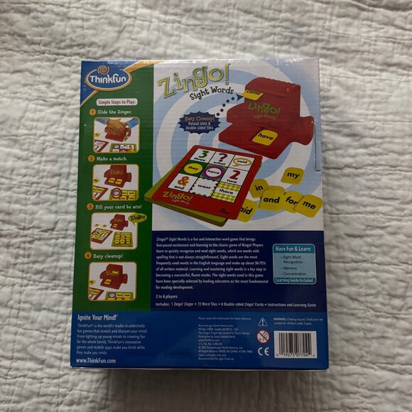 THINK FUN Zingo! Sight word reading skills game Pre-K - 1st grade NEW - Picture 2 of 3